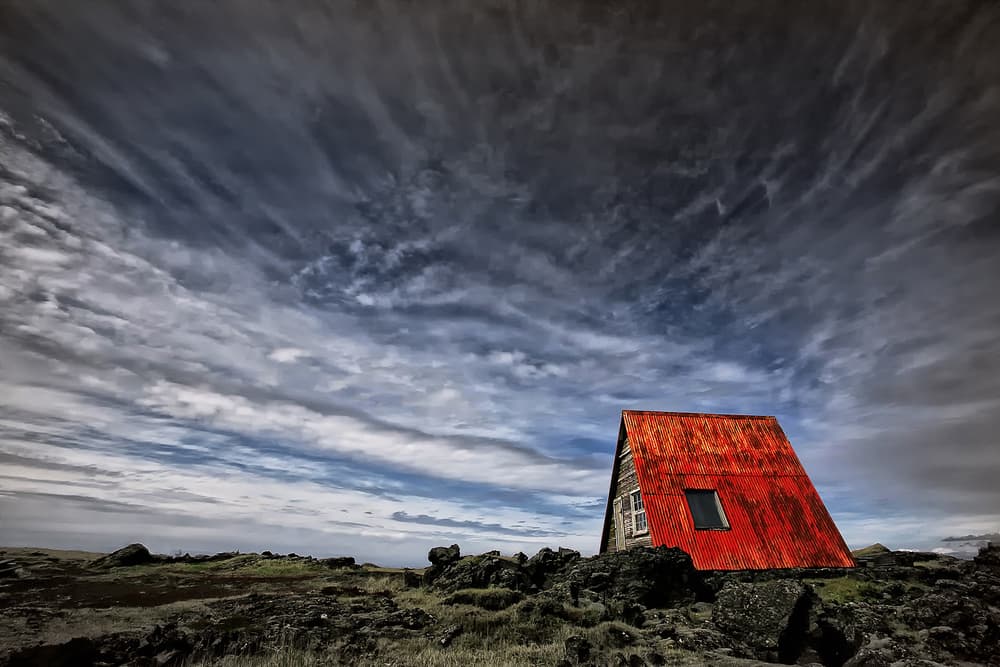Isolated Red A-Frame by Þorsteinn H. Ingibergsson — canvas wall art