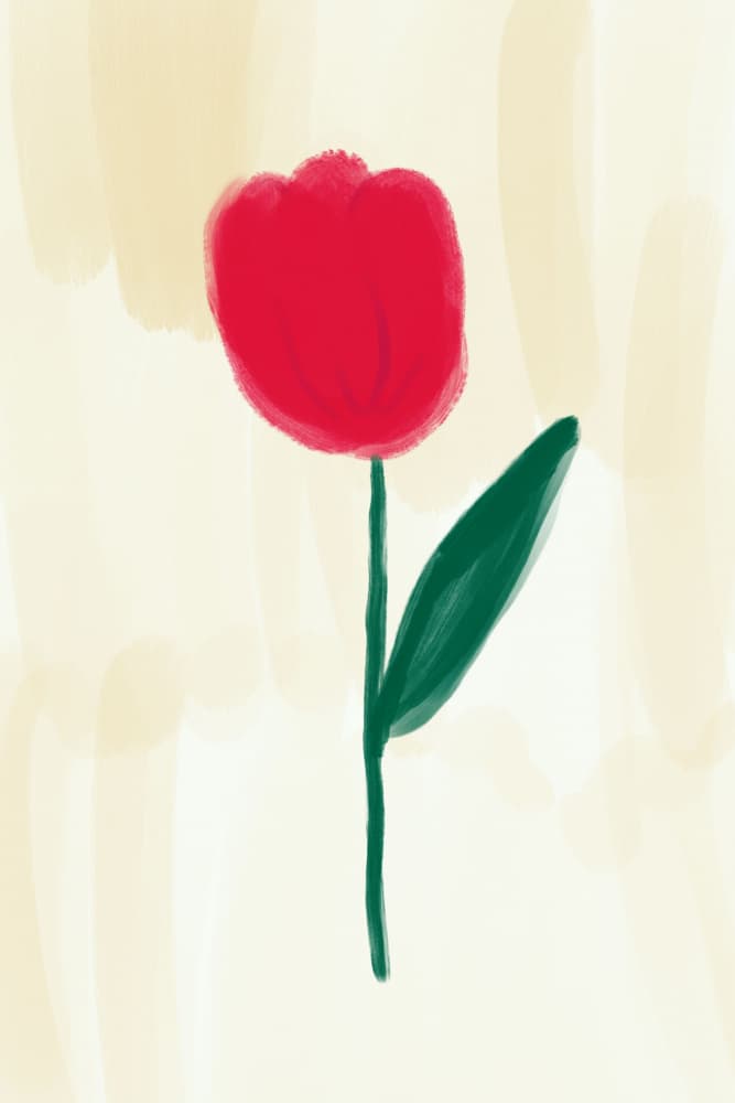 Vibrant Red Tulip by sucidraw — canvas wall art