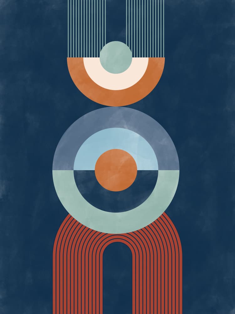 Geometric Balance Stacked by Elena Ristova — canvas wall art