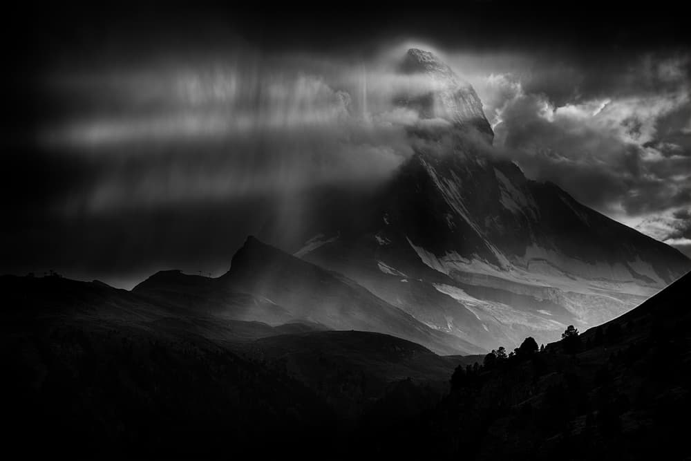 Dramatic Mountain Light by Peter Svoboda MQEP — canvas wall art