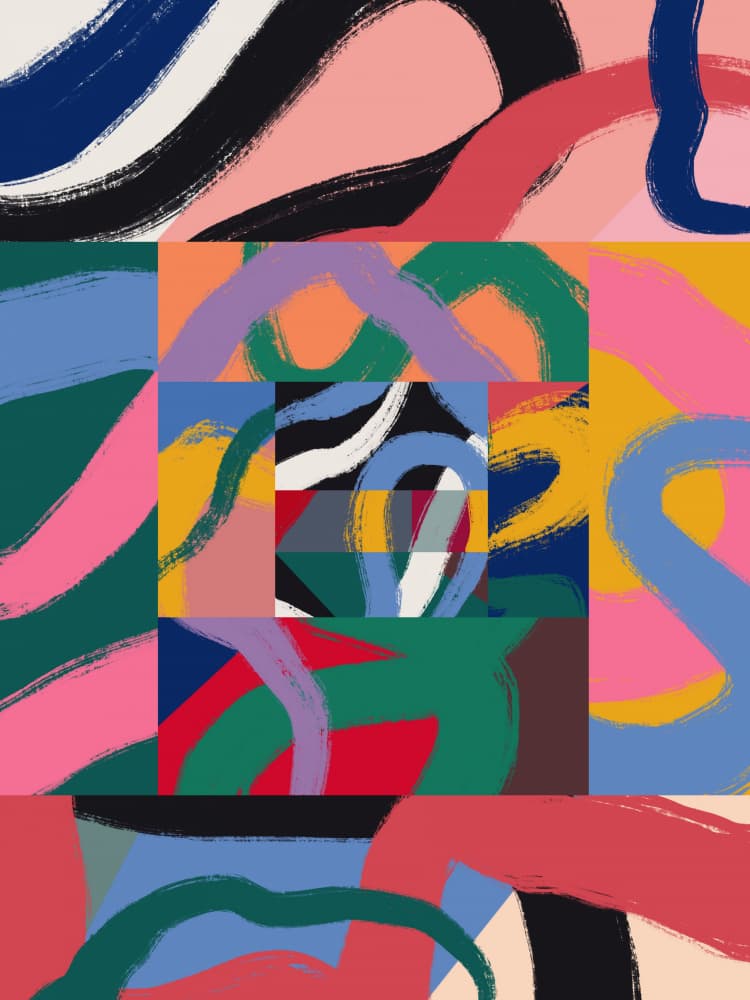 Vibrant Abstract Strokes by Little Dean — canvas wall art
