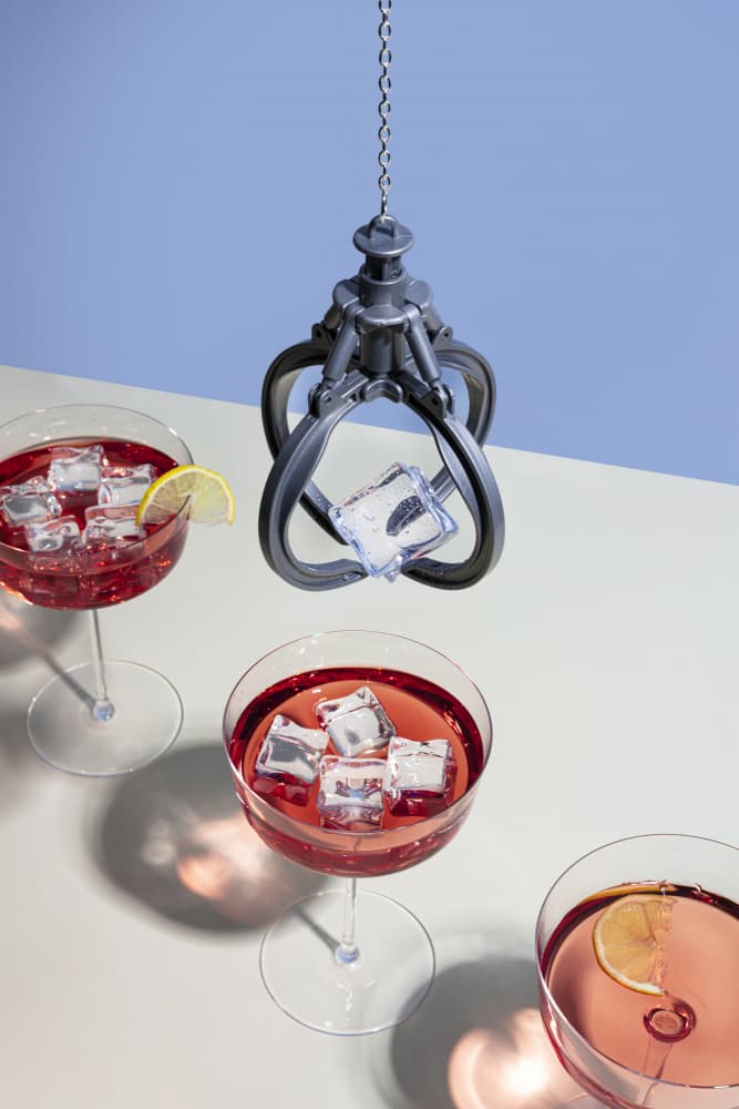 Cocktail Claw Machine by Julia Ramiro — canvas wall art