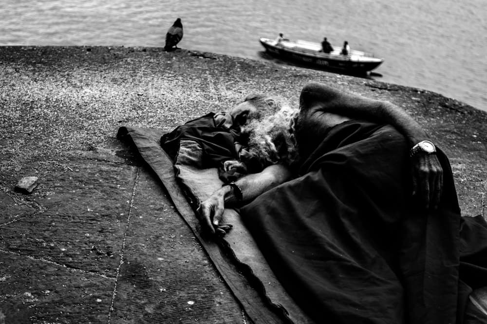 Sleeping Man By River by Eyal Amer — canvas wall art