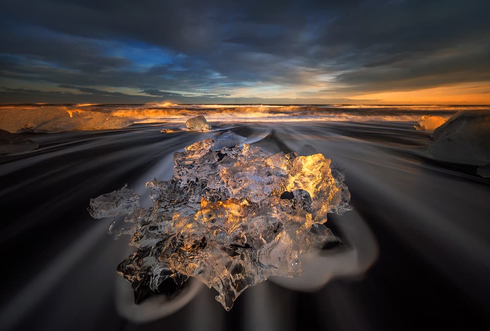 Golden Ice Beach by Wojciech Kruczynski — canvas wall art