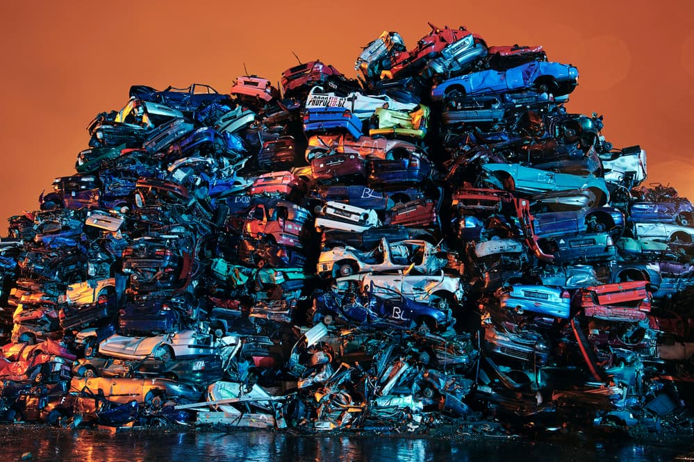 Colorful Car Mountain by Martin Froyda — canvas wall art