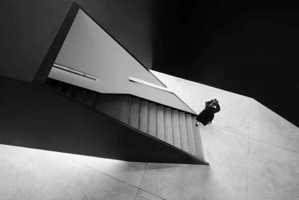Abstract Stairwell Walk by konglingming — canvas wall art