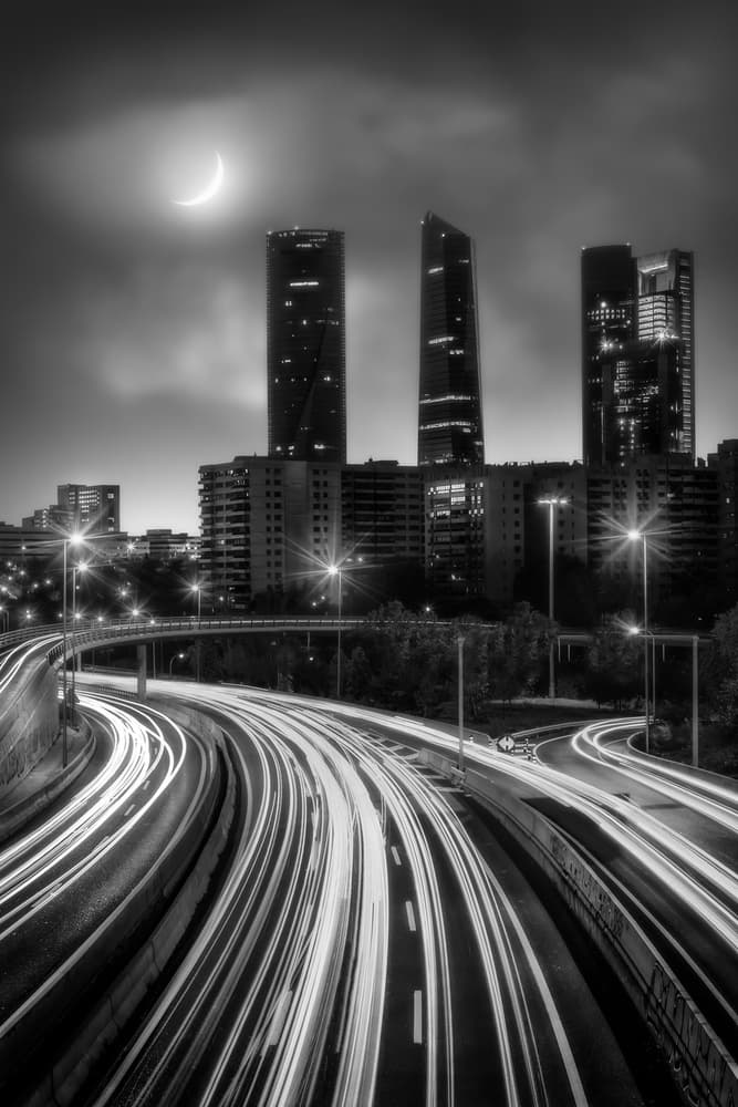 Urban Light Trails by Juan López Ruiz — canvas wall art