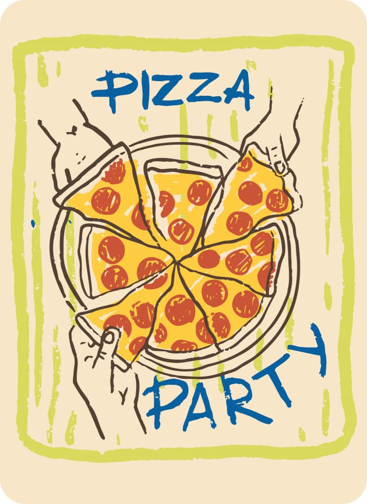 Classic Pizza Party by Marika Barsrsind — canvas wall art