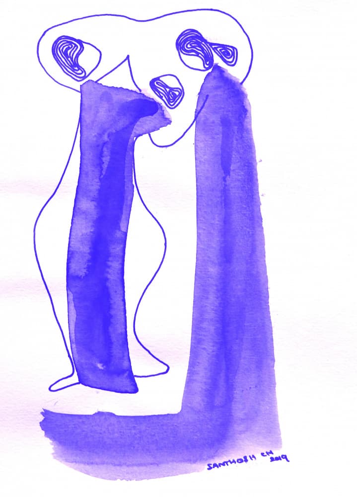 Abstract Purple Figures by Santhosh ch — canvas wall art