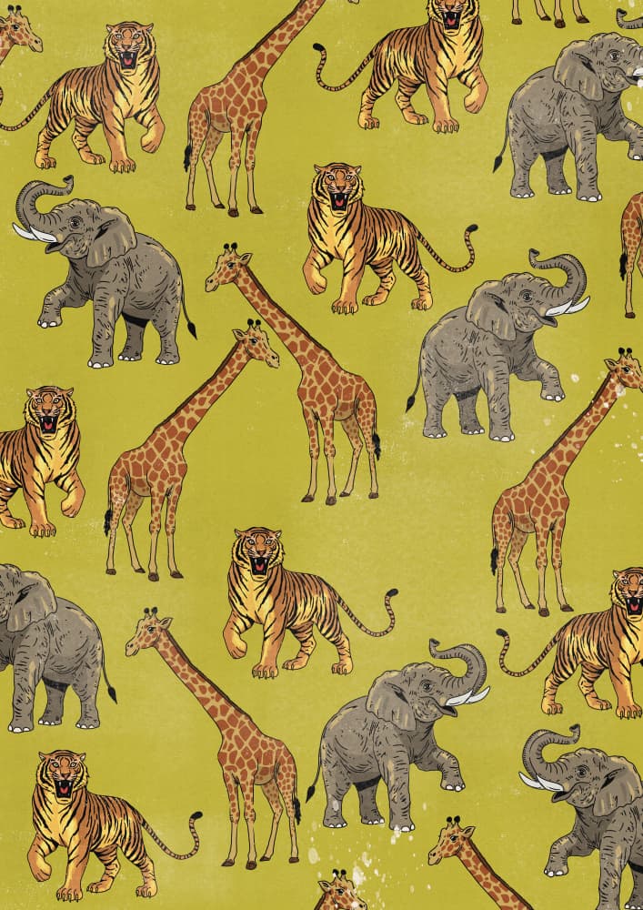 Safari Animal Pattern by Nicholas — canvas wall art