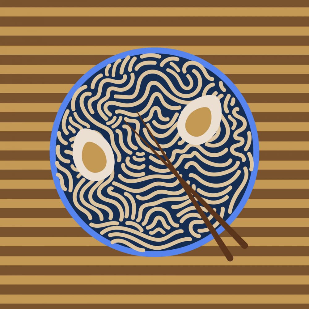 Classic Ramen Bowl by Olena Kovalova — canvas wall art
