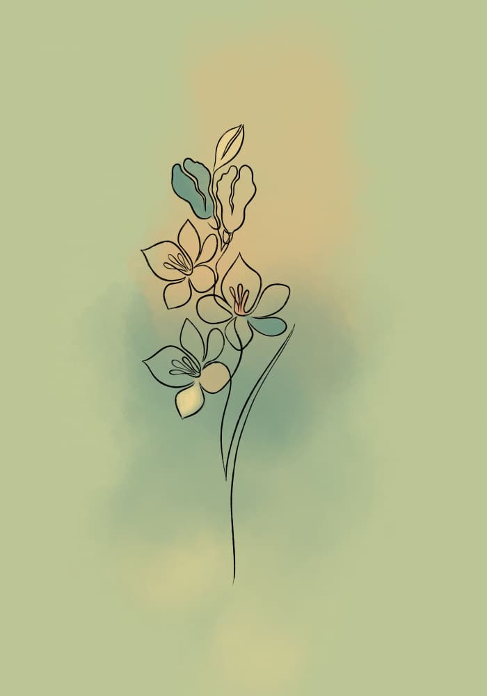 Delicate Line Art Flowers by Fadil Roze — canvas wall art