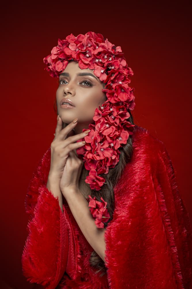 Red Floral Beauty by DEBASISH CHATTOPADHYAY — canvas wall art