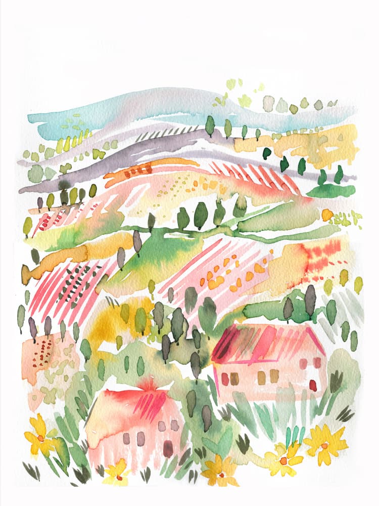 Colorful Countryside Hills by Ninola Design — canvas wall art