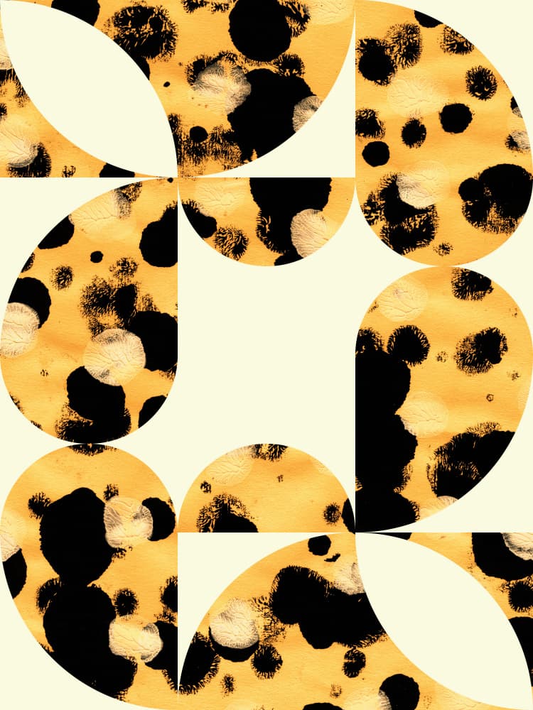 Golden Spotted Abstraction by Petr Strnad — canvas wall art