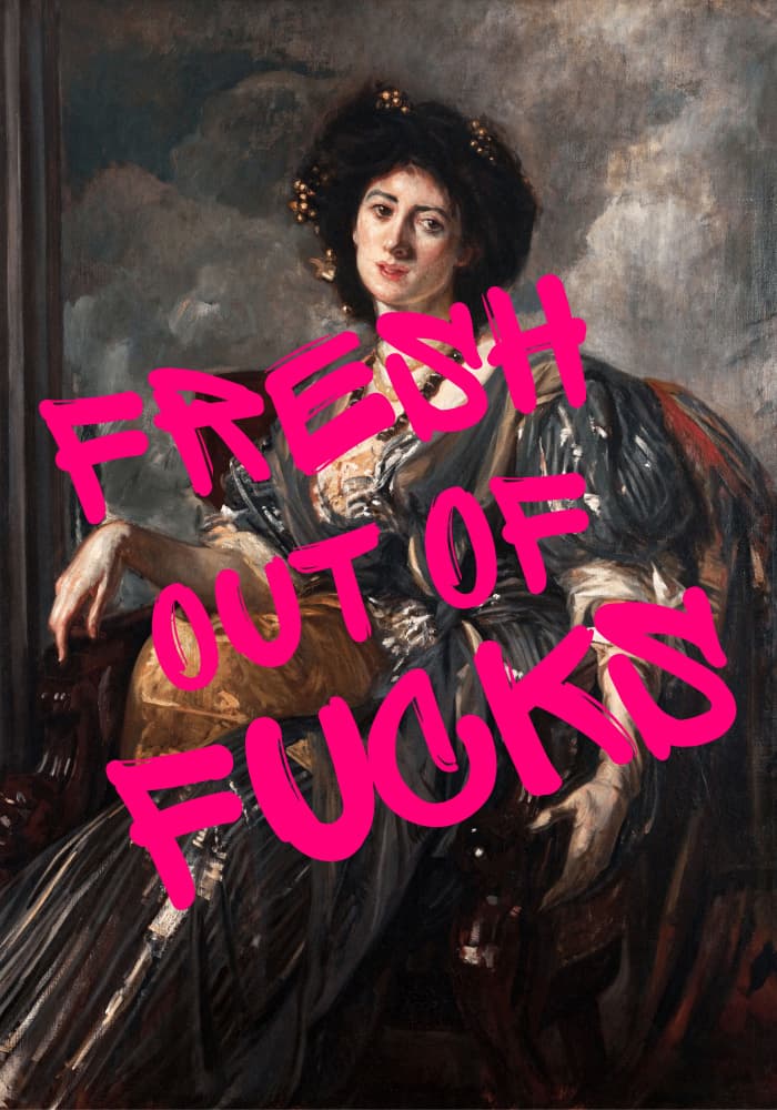 Sassy Pink Graffiti Portrait by Athene Fritsch — canvas wall art