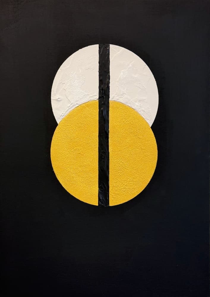 Textured Geometric Circles by David Galan — canvas wall art
