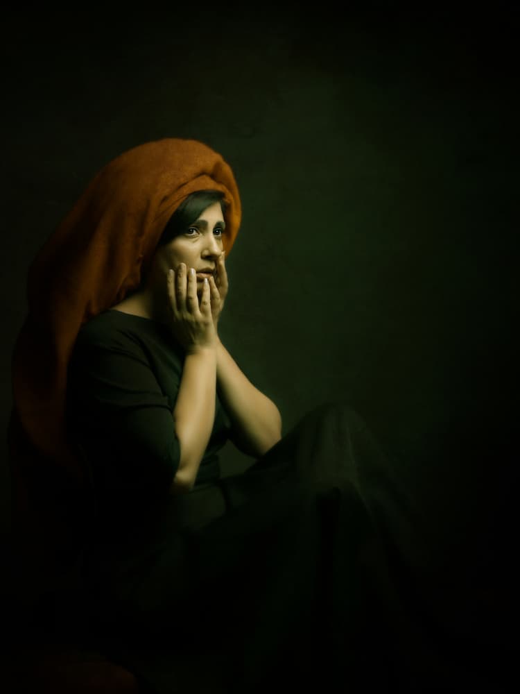Woman of Deep Reflection by Moein Hasheminasab — canvas wall art