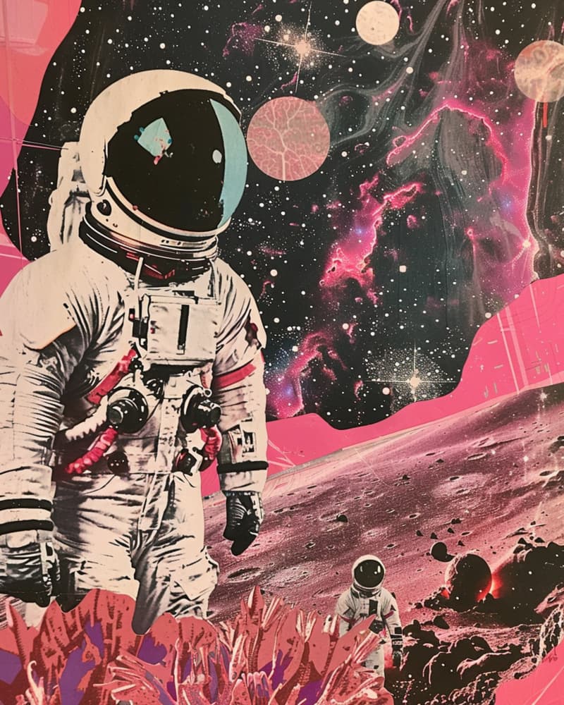 Cosmic Pink Astronaut by Samantha Hearn — canvas wall art