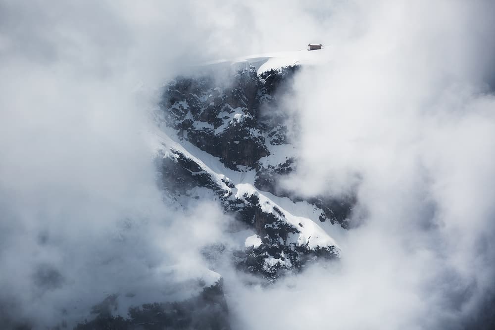 Cabin On Snowy Peak by swapnil deshpande — canvas wall art