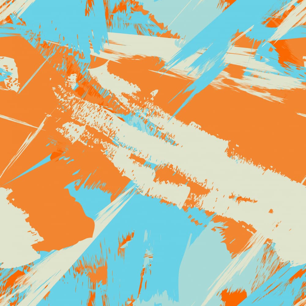 Orange Blue Abstract Strokes by Marika Barsrsind — canvas wall art