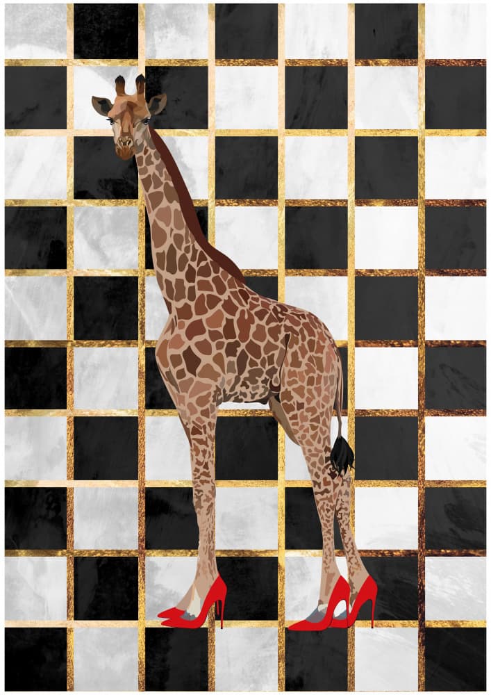 Chic Giraffe Red Heels by Sarah Manovski — canvas wall art