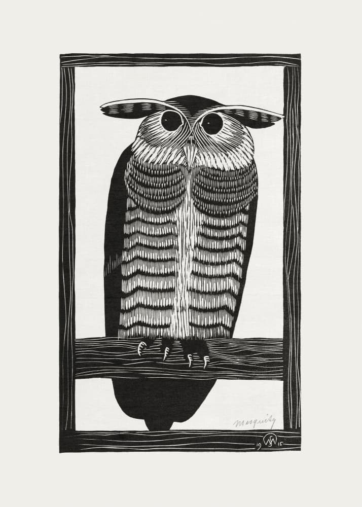 Horned Owl by Samuel Jessurun — canvas wall art