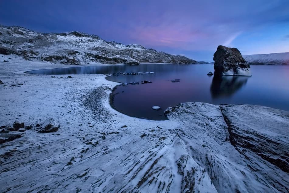 Blue Hour Mountain Lake by Bragi Ingibergsson - BRIN — canvas wall art
