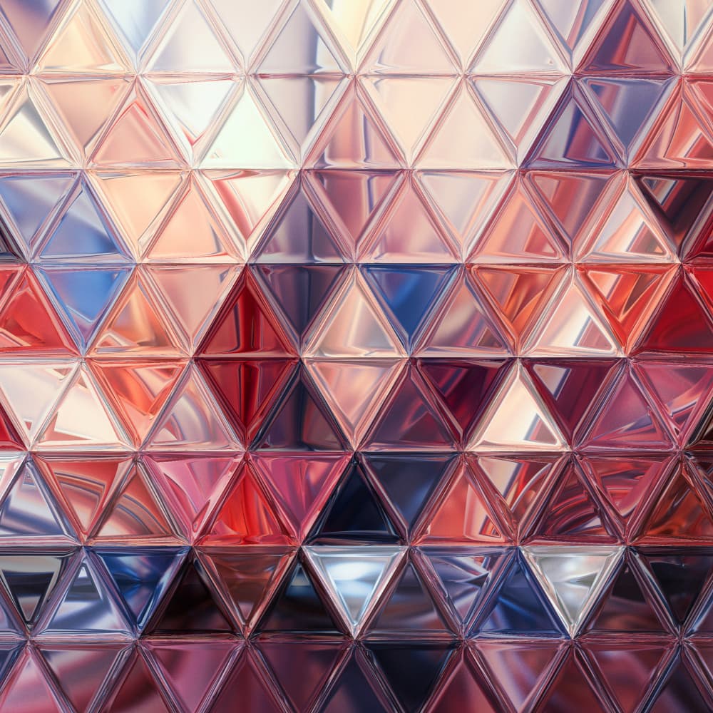 Vibrant Prismatic Triangles by Justyna Jaszke — canvas wall art