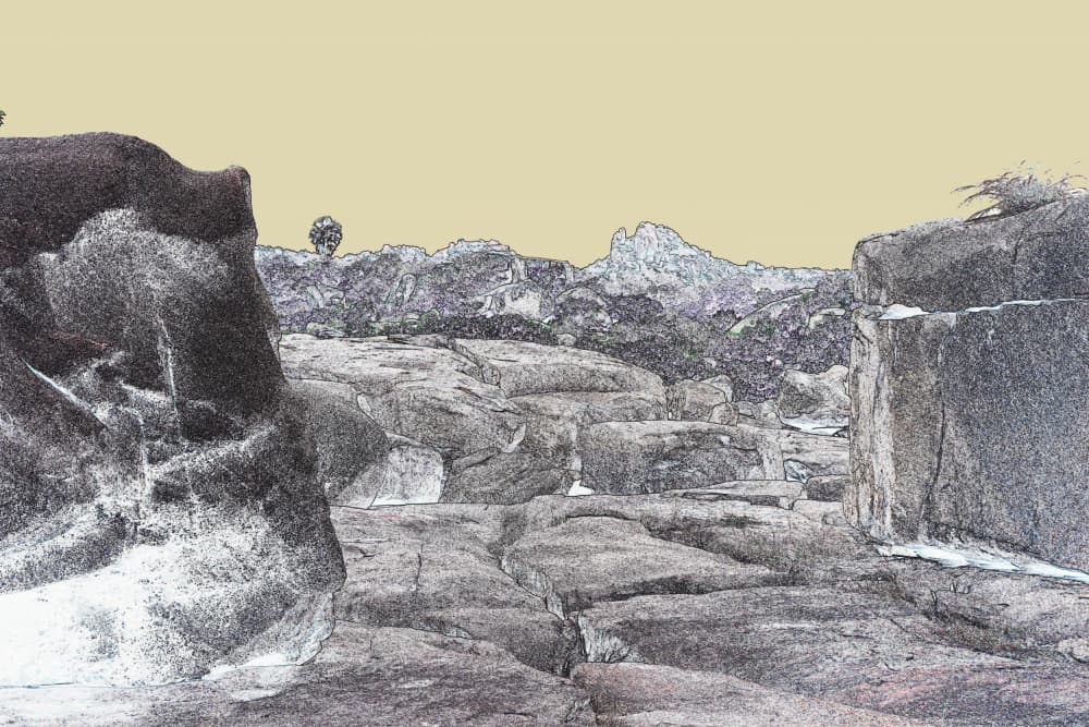Rugged Stone Landscape by Santhosh ch — canvas wall art
