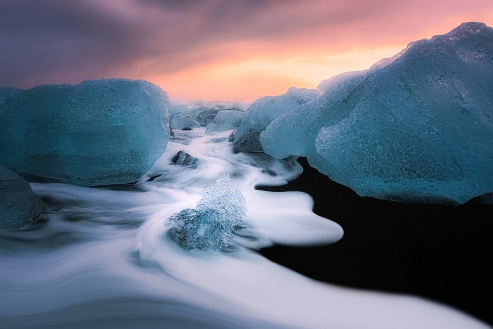 Ice Beach Sunset by Christos Zoumides — canvas wall art