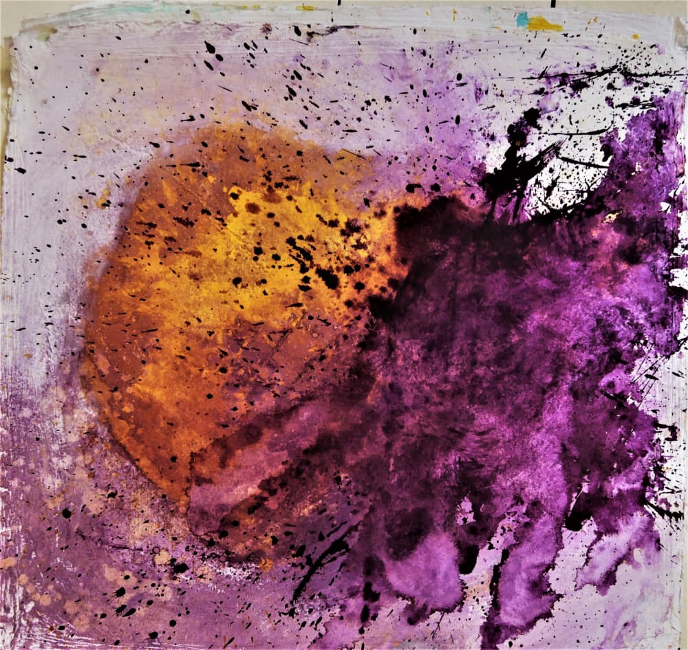 Golden Purple Explosion by Doris Schmitz — canvas wall art
