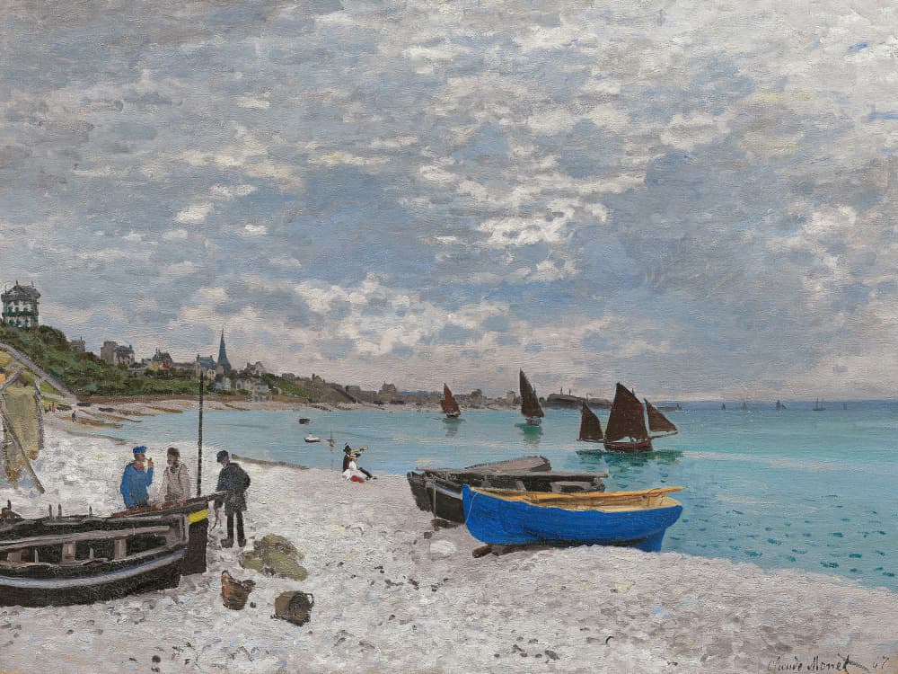 The Beach At Sainte Adresse (1867) by Claude Monet — canvas wall art
