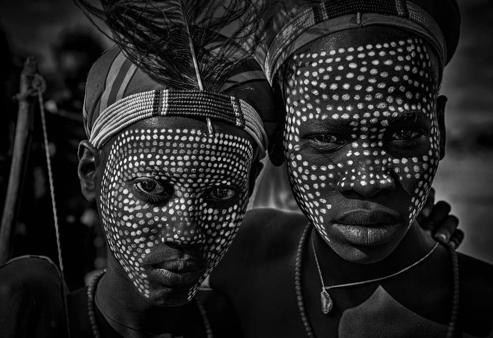 Tribal Face Paint Portraits by Joxe Inazio Kuesta Garmendia — canvas wall art