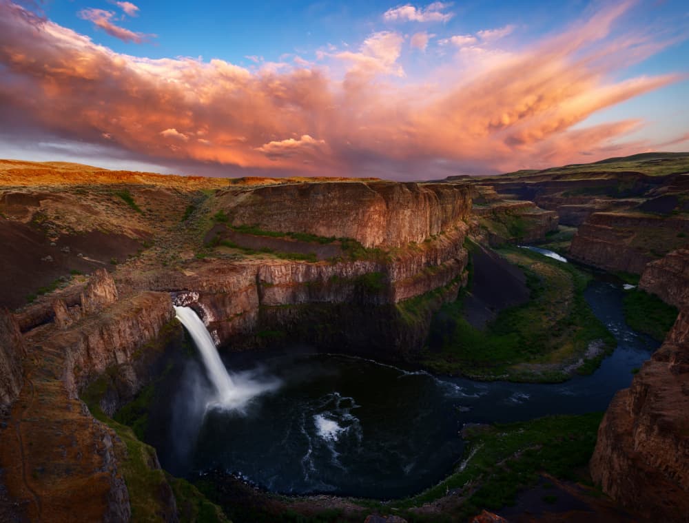 Palouse Falls Sunset by James Lu — canvas wall art