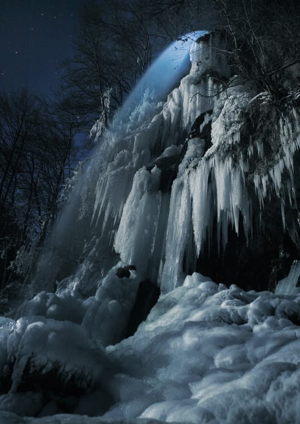 Blue Glow Icefall by Nicolas Schumacher — canvas wall art