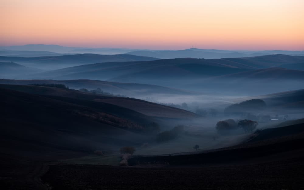 Misty Hills Dawn by Ovidiu Satmari — canvas wall art