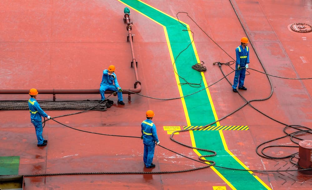 Ship Deck Workers by Dmitry Nesvetaylov — canvas wall art