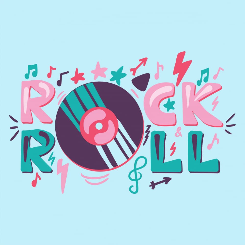 Colorful Rock Roll Music by Marika Barsrsind — canvas wall art