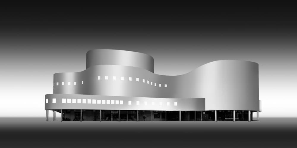 Modern Curved Building by jordiegeatorrent — canvas wall art