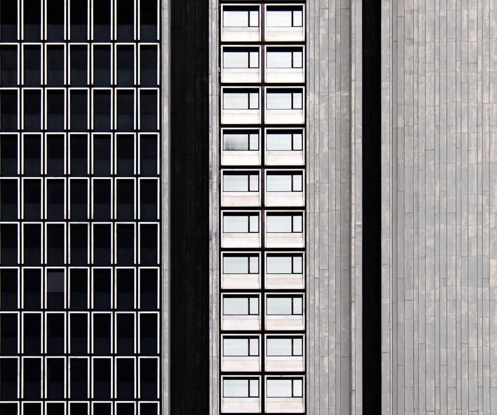 Urban Geometric Facades by Jef Flour — canvas wall art