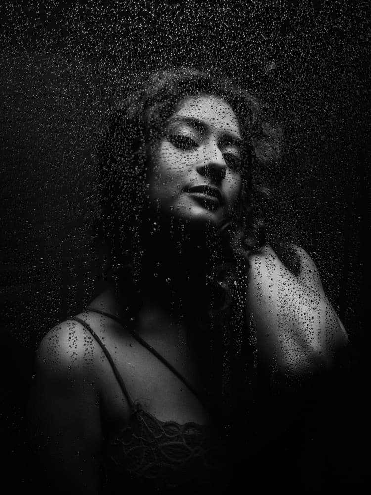 Dark Rain Portrait by PARTHA BHATTACHARYYA — canvas wall art
