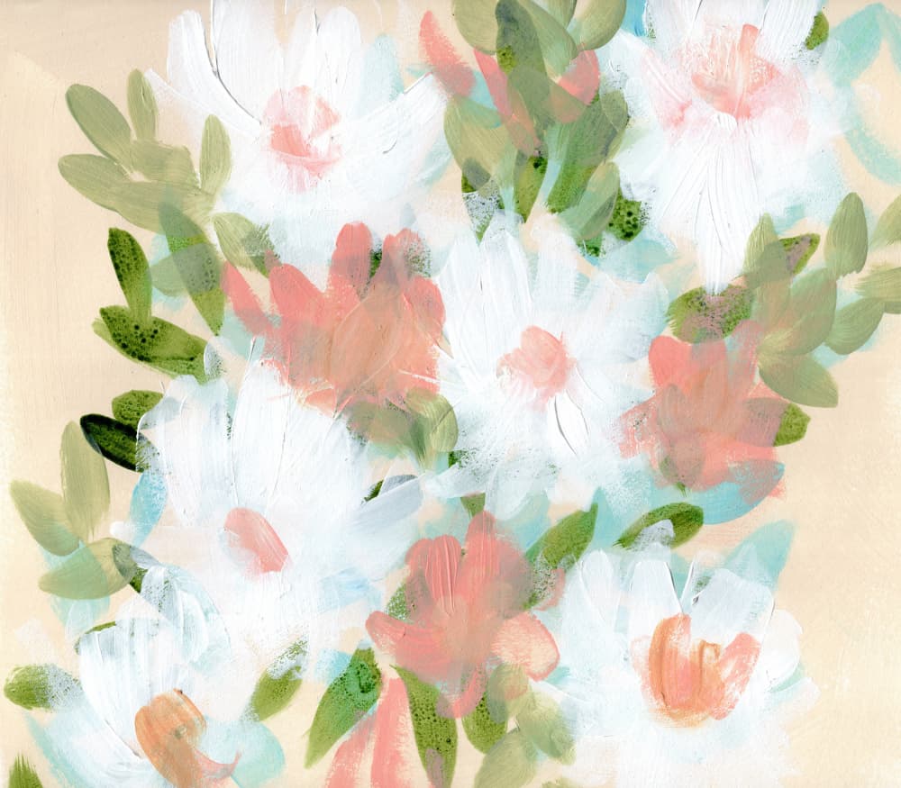 Abstract Floral Blooms by Shelley Hampe — canvas wall art