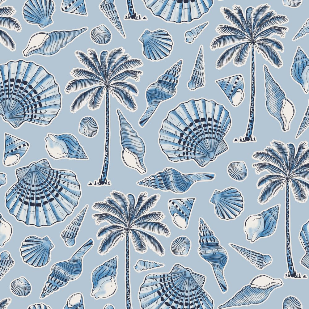 Ocean Palms and Shells by Alexandra Weise — canvas wall art