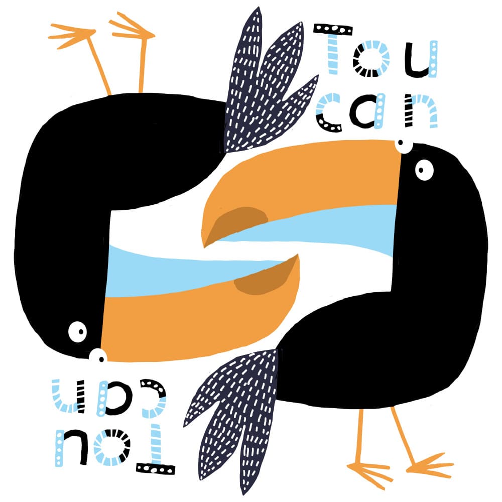 Two Playful Toucans by Carla Daly — canvas wall art