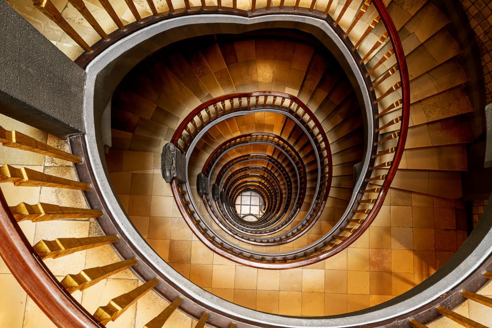 Grand Spiral Staircase by Rene Tenteris — canvas wall art