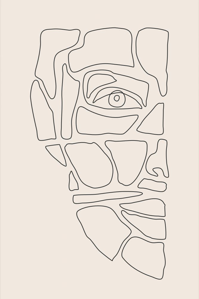 Minimalist Segmented Face by jay stanley — canvas wall art