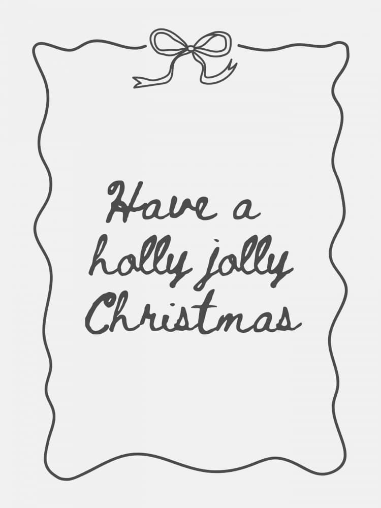Holly Jolly Christmas Script by Jolly and Dash — canvas wall art