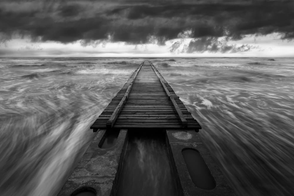 Dramatic Ocean Pier by Thomas de Franzoni — canvas wall art