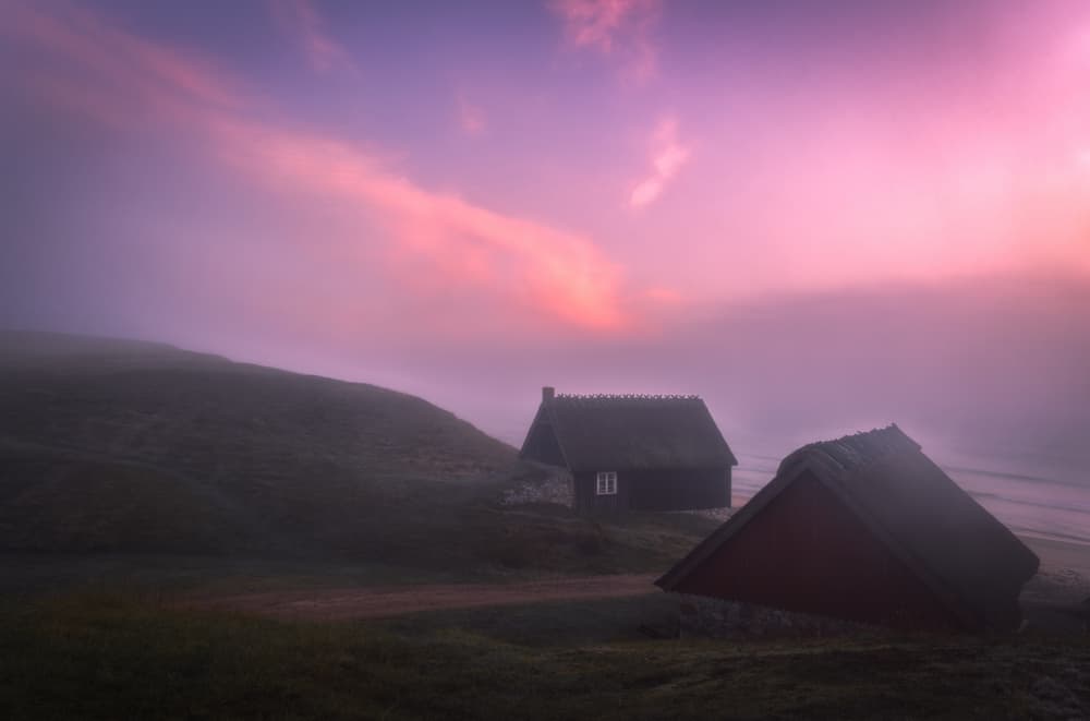 Dreamy Coastal Cottages by Ludwig Riml — canvas wall art
